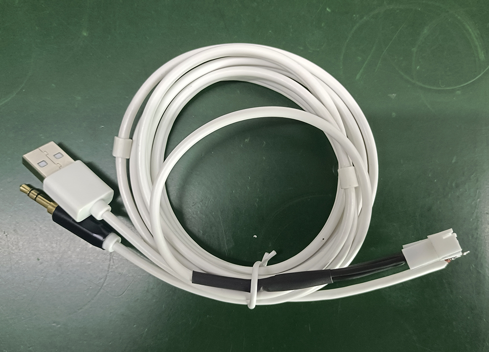 USB/三級(jí)音頻頭二合一雙拼線，音樂(lè)枕線材生產(chǎn)