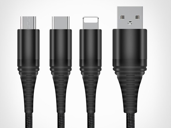 LOGO發光一拖三數據線